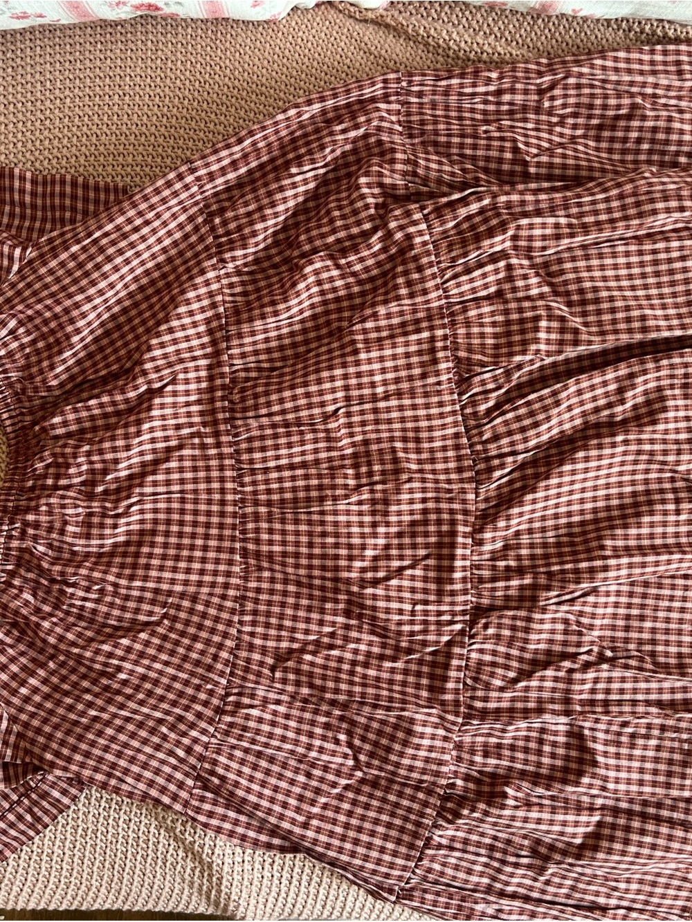 Old Navy Pink and Brown Plaid Babydoll Dress